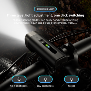 เครื่องบันทึกการขี่จักรยานและไฟจักรยาน 2 in 1 รองรับการบันทึกวิดีโอ HD 1080p กล้องกีฬากันฝนสำหรับจักรยาน - Product Image 3