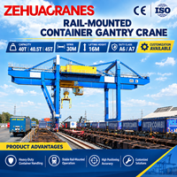 Grue portique conteneurs ZEHUA RMG sur rail 30T 40T 45T, élévateur automatisé pour conteneurs en portique, équipement de superposition de conteneurs portuaires CE BV