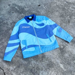 Custom High Quality Streetwear Work <b>Zip</b> <b>up</b> Jackets Cut and Sew Cotton Work Jackets Men - Product Image 2