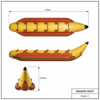 Bateau banane gonflable HRB520 5,2 m 5 personnes PVC Loisirs Sports nautiques Lac Mer Amusement CN