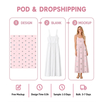 Chemise de nuit longue pour femme S-2XL, imprimée sur mesure POD, robe nuisette, livraison directe, vêtements de nuit doux style bohème, vente en gros