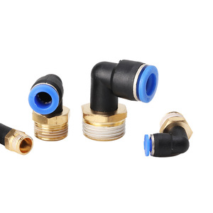 Pneumatic Hose <b>Connector</b> <b>Quick</b> Connect Blue Plastic Threaded Elbow PL8 02 4 M5 12 04 Customizable - Product Image 2