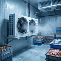 Unité de condensation pour chambre froide avec moteur et pompe automatiques, ensemble condenseur et évaporateur, système de dégivrage à fluor R410A