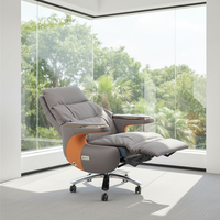 Chaise de bureau de direction confortable, moderne et luxueuse à dossier haut, en cuir véritable, avec base pivotante réglable électriquement pour le bureau à domicile