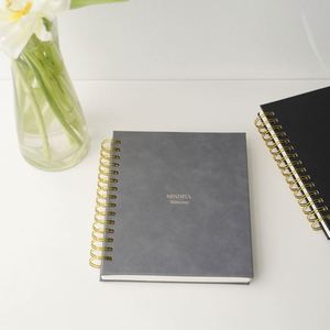 Spiral Bound Hardcover PU Leather A5 Mindful <b>Journal</b> Logo Custom Printed CMYK 120 Sheets Daily Planner Gift - Product Image 6