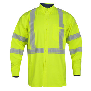 Chemise de sécurité ignifuge et résistante aux arcs électriques, jaune, mélange acrylique, pour mineurs, ouvriers de l'énergie, industrie pétrolière, vêtements de travail de protection - Product Image 4