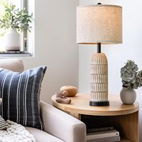 Lampe de bureau et lampe de chevet modernes en résine noire, 2 pièces, avec douille E26 et port de charge USB A+C pour chambres à coucher