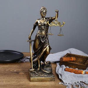 Estatua de dama justicia en bronce fundido en frío, escultura de Justicia de diosa romana antigua, estatuilla de resina, escamas, espada de justicia con los ojos vendados - Product Image 3