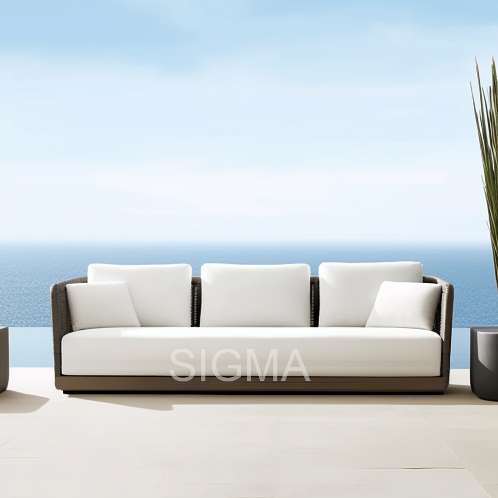 Luxury Teak Wood Outdoor Furniture Set Rope Furniture Sofa Set Outdoor Teak Dining Set