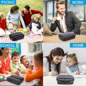 Service de table divisé en acier inoxydable 304, 4 compartiments, plateau à <span class=keywords><strong>repas</strong></span>, boîte à Lunch pour enfants, assiette de fruits avec couvercle - Product Image 5