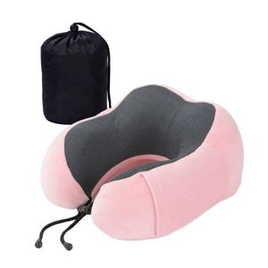 XDH801 Custom LOGO Portable Slow Rebound <b>Memory</b> <b>Foam</b> U-shaped Pillow Ergonomic Soft Neck Support Travel Pillow with Bag - Product Image 5