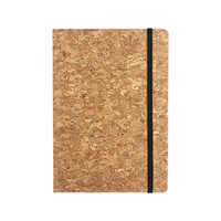 Journal intime en tissu de liège naturel écologique format A6 avec reliure à cordes et fil en spirale couleur liège à coudre