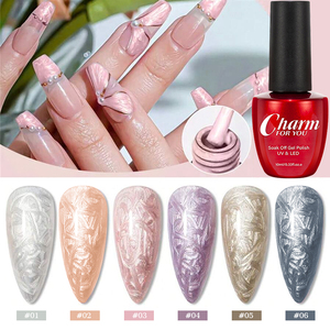Smalto Gel Effetto Conchiglia in 6 <span class=keywords><strong>Colori</strong></span>, Smalto <span class=keywords><strong>Semipermanente</strong></span> Perlato, Gel per Unghie Effetto Filo di Conchiglia - Product Image 4