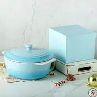 Yeni tasarım güveç degrade renk seramik mutfak tencere çanak kapaklı seramik güveç