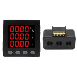 Pantalla digital LED 96*96mm Medidor de panel Amperímetro trifásico con transformador de corriente50A 100A 150A 200A AC220V