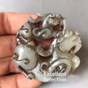 Pendentifs et breloques en imitation de <span class=keywords><strong>jade</strong></span> Xiuyu ancien - Accessoires chinois traditionnels sculptés en forme d'animaux, style Han, dynasties Ming et Qing - Product Image 4