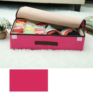 Grid Underwear Socks Clothes <b>Foldable</b> Storage <b>Box</b> With Lid Multi Colors Stackable Storage <b>Box</b> Drawer - Product Image 2