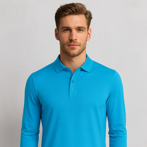 Logotipo personalizado Sublimación de lujo Golf 92% Poliéster 8% Spandex Polo de manga larga de gran tamaño para hombres - Product Image 1