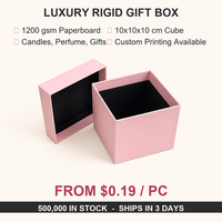 Boîte cadeau rigide carrée rose clair en gros avec couvercle et base, vierge, de qualité supérieure, pour emballage de bijoux de luxe, bougies, parfums et cosmétiques