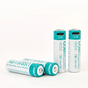最优惠的价格锂AA充电电池1.5V锂离子AA电池3.6v锂离子前照灯