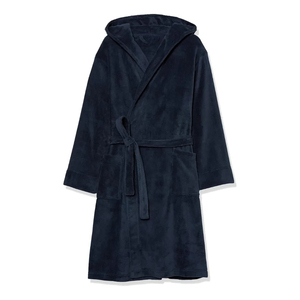 Peignoir de bain à capuche en coton et fibre de bambou de luxe pour hommes, rembourré, thermique, séchage rapide, respirant, manches longues, poches, OEM - Product Image 5