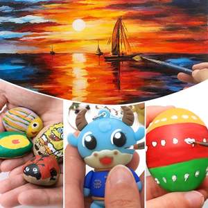 Peintures acryliques riches pigmentées en vrac fournitures de <span class=keywords><strong>peinture</strong></span> personnalisées pour artistes débutants enfants roches artisanat toile bois - Product Image 6