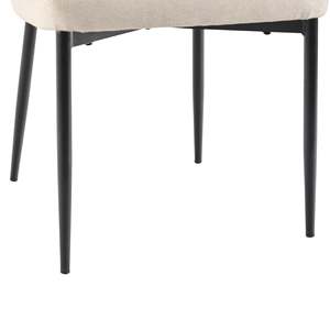Chaises de salle à manger au design moderne, confortables, en <span class=keywords><strong>tissu</strong></span> <span class=keywords><strong>beige</strong></span>, pieds en métal <span class=keywords><strong>noir</strong></span> - Product Image 6