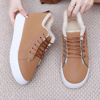 Sepatu Sneakers Kulit Lembut Grosir Langsung dari Pabrik, Sepatu Hangat Berbulu, Sepatu Berkualitas Tinggi untuk Wanita