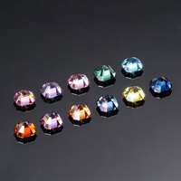 Pierres de Moissanite Synthétiques Colorées en Vrac, Taille Asscher, Créées en Laboratoire, Effet de Couleurs/Brillance, Vente en Gros, Bleu Sang de Pigeon, Jaune pour Bijoux