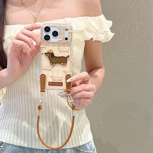 Dragonne <span class=keywords><strong>teckel</strong></span> plein écran à carreaux mignon adapté pour Iphone17 Promax16 coque de téléphone 15 femme 14 - Product Image 6