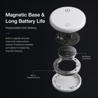 Mini traceur intelligent magnétique double système Find My Hub pour portefeuille, clés, vélo, animaux de compagnie avec alerte sonore