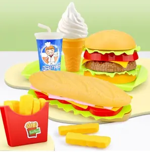 Kinderen Simulatie Voedsel Hamburger Hotdog Keuken Speelgoed Set Doen Alsof Spelen Miniatuur Snack Burger Educatief Speelgoed Voor Meisje Kind