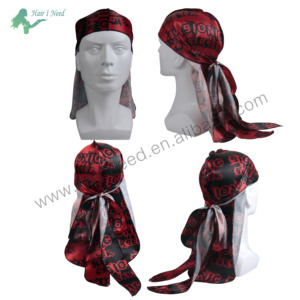 3 Durags En Soie - Unisexe - Longues Sangles - Pour Vagues Cheveux, Protection, Style - Noir