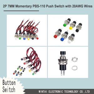Wintai-tech PBS-110 basmalı düğme anahtarı 15CM teller anlık anahtarı ile normalde açık sıfırlama basmalı düğme anahtarı - Product Image 2