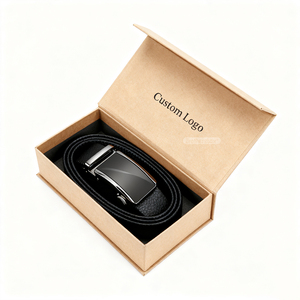 Caja Magnética Personalizada Hecha a Mano con Logotipo, Empaque de Papel Kraft para Regalo de Cinturón de Cuero de Lujo - Product Image 2