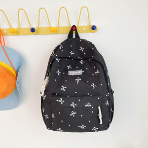 Wholesale Bow Print Nylon <b>Backpack</b> Waterproof Large Capacity School Bag for Girls - Product Image 2
