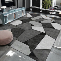 Moderner Stil 3D-Gedruckter Geometrischer Teppich mit Niedrigem Flor, Polyester, Haustierfreundlich, Langlebig, Preisgünstig, Großflächig, Flauschig, Maschinell Hergestellt