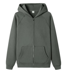 Sudadera con Capucha Personalizada para Hombre, de Invierno, de Poliéster y Algodón, con Cierre, Corte Ajustado, Diseño Liso Bordado, con Capucha sin Cordón - Product Image 1