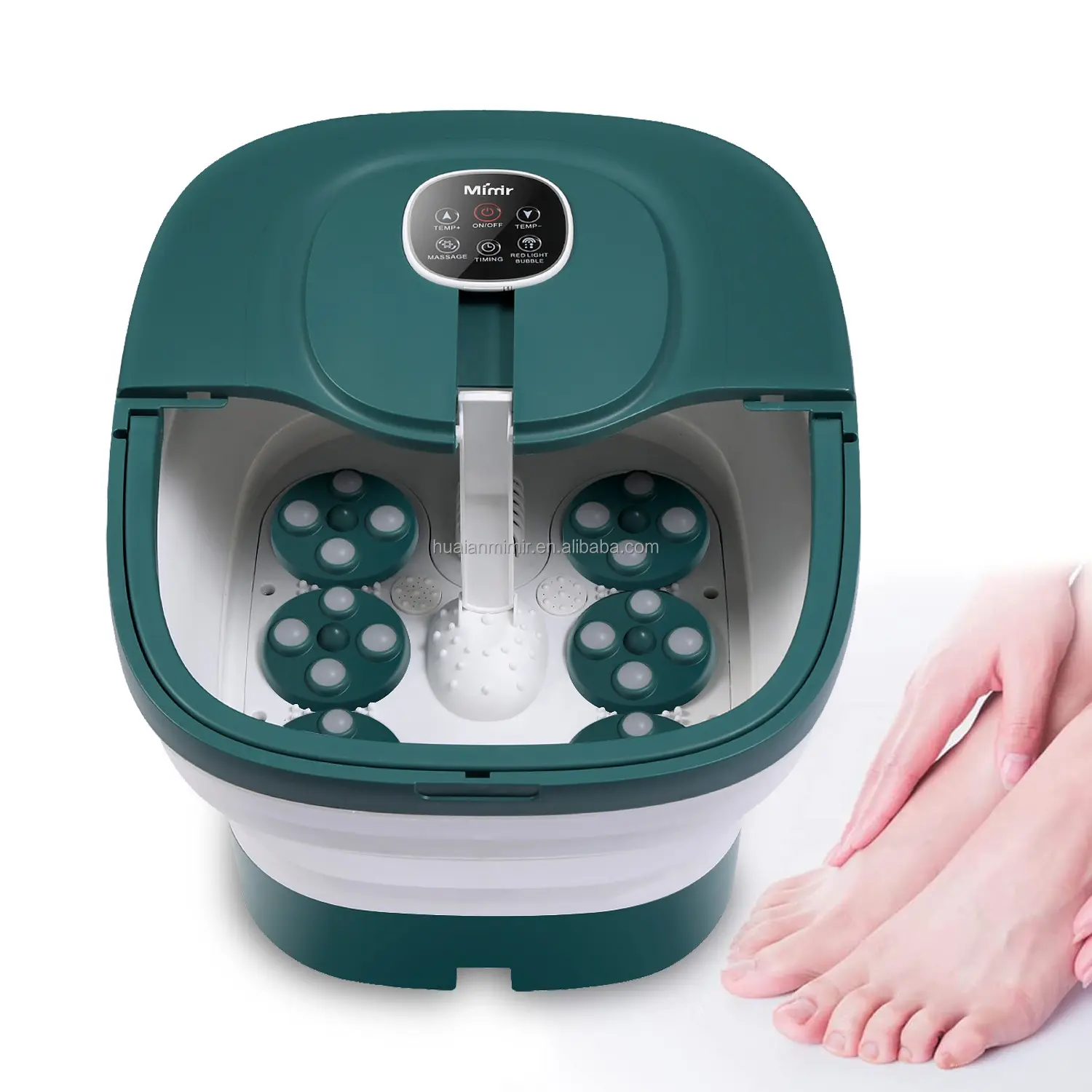 Mimir fabrika OEM Shiatsu otomatik masaj ayak Spa banyo masaj aleti makinesi yorgun ayaklar için uzaktan 24 otomatik masaj topları ile
