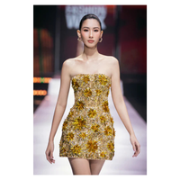 Robe de soirée élégante à motif floral d'automne pour femme, style soleil couchant, en tissu 100 % polyester écologique, sans manches, coupe fourreau, ODM