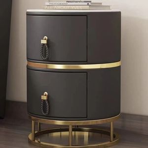 New Design Bedroom Multi-Functional Cabinet Solid Wood Bedside Table Round Smart Nightstands With <strong>Drawers</strong> - Product Image 6