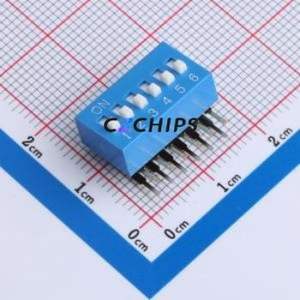 DA-6-B-T DIP Switch Through hole Component (THT),P=2.54mm Switch Piano Key Single Pole Single Throw 6 2.54mm - Product Image 1