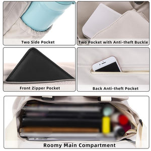 Bolso bandolera para ordenador portátil con logotipo personalizado para hombres y mujeres, bolso universitario informal con asa larga para viajes de oficina, uso universitario - Product Image 4