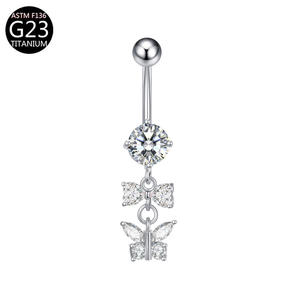 पीतल के भेदी गहने कमल के साथ एस्टम f136 टाइटेनियम टाइटेनियम टाइटेनियम - Product Image 6