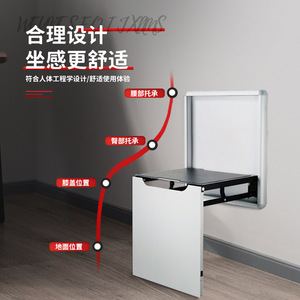 Aluminum Alloy Folding <b>Stool</b> Wall Mounted Concealed <b>Bathroom</b> Chair Durable Household Entryway Furniture - Product Image 4