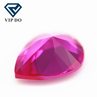 3*5-10*14mm taille de poire à facettes 3 # rubis corindon pierres précieuses en vrac en forme de poire synthétique 3 # rose rubis corindon saphir pierres précieuses