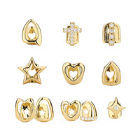 Grillz dentaire ajouré en forme d'étoile à cinq branches et de croix, style hip-hop, tendance, pour Halloween, avec chaîne, accessoire de mode corporel