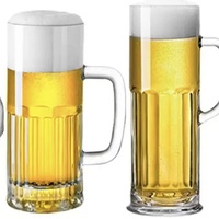 Mug à bière au design moderne, gobelet en verre transparent réutilisable, sans BPA, compatible micro-ondes, cadeau pour fête ou mariage