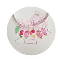 Llavero acrílico artesanal con forma de paleta de helado, encantador adorno para llavero, mochila, bolso y colgante para vaso térmico