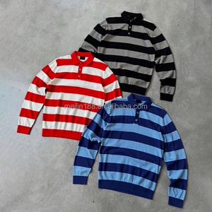 เสื้อโปโลปักโลโก้ตามสั่ง ผ้าฝ้ายเจอร์ซีย์ 100% แขนยาว ทรงบ็อกซี่ ตัดเย็บแบบครอป ลายทาง สำหรับผู้ชาย - Product Image 6